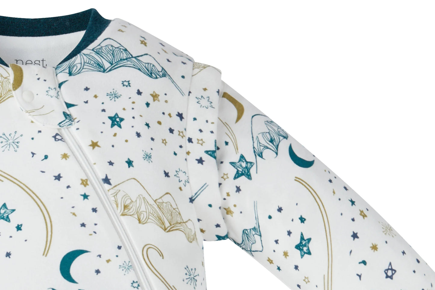 Long Sleeve Sleep Bag 1.0 TOG (Organic Cotton) - Stars White