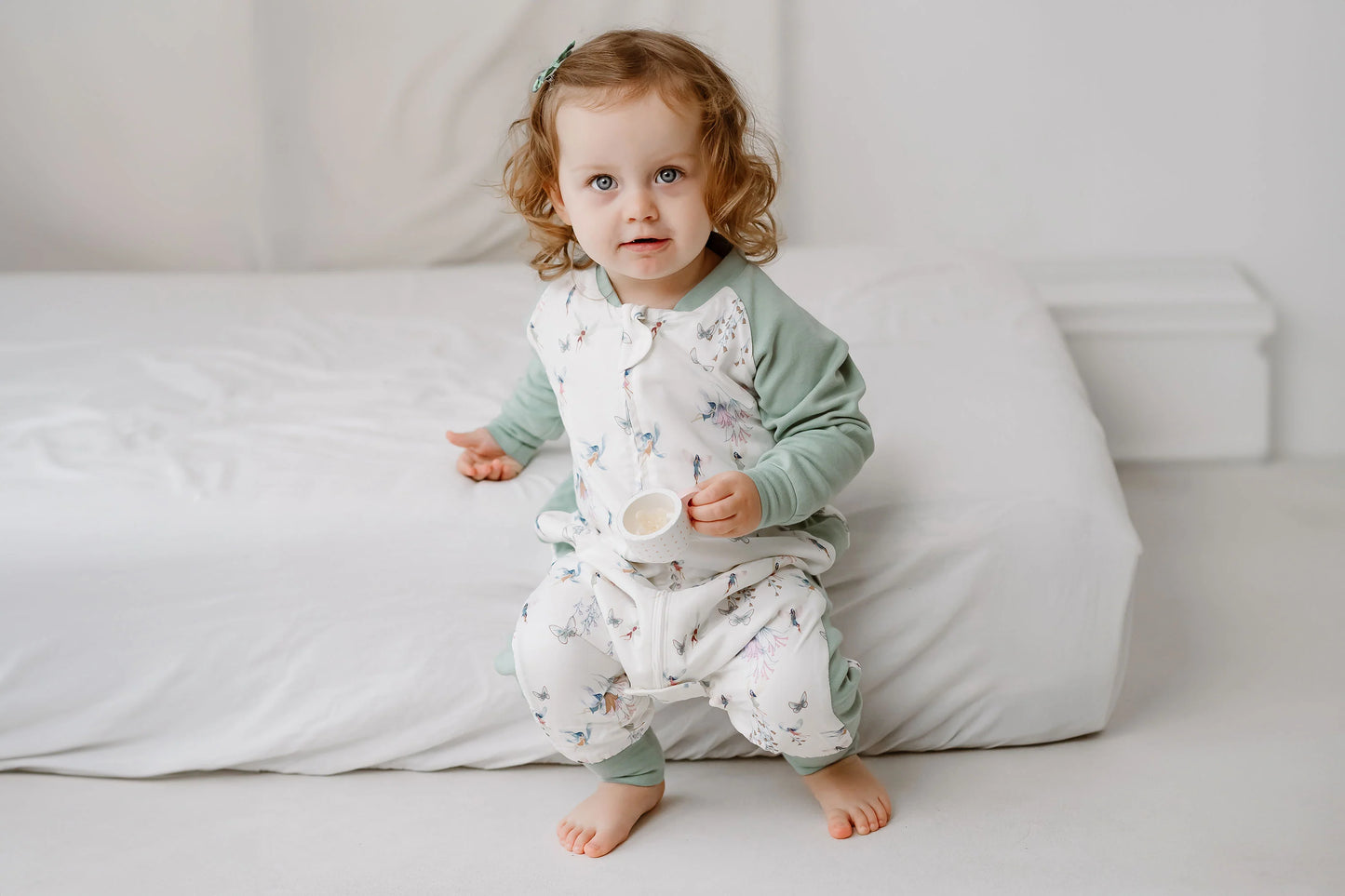 Long Sleeve Footed Sleep Bag 1.0 TOG (Bamboo) - Fairy Tale
