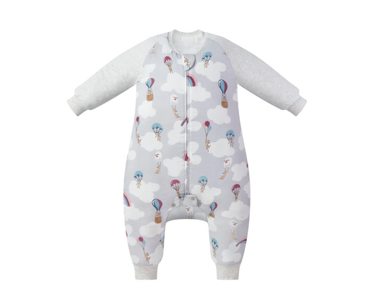 Raglan Long Sleeve Footed Sleep Bag 2.5 TOG (Bamboo) - Meerkats Away!