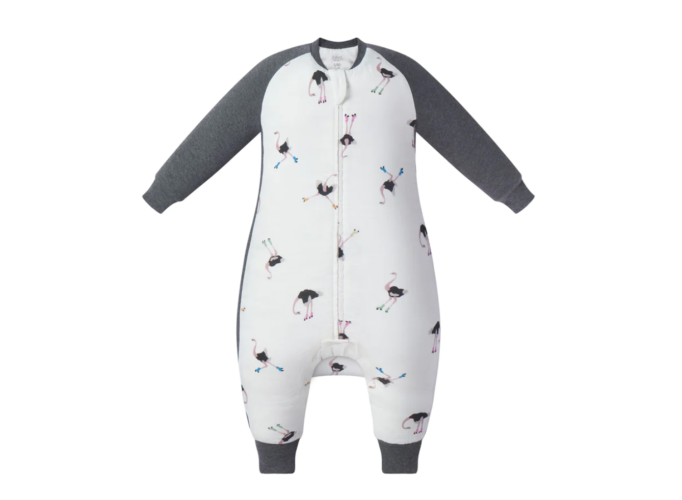 Long Sleeve Footed Sleep Bag 1.0 TOG (Bamboo) - Let's Roll!