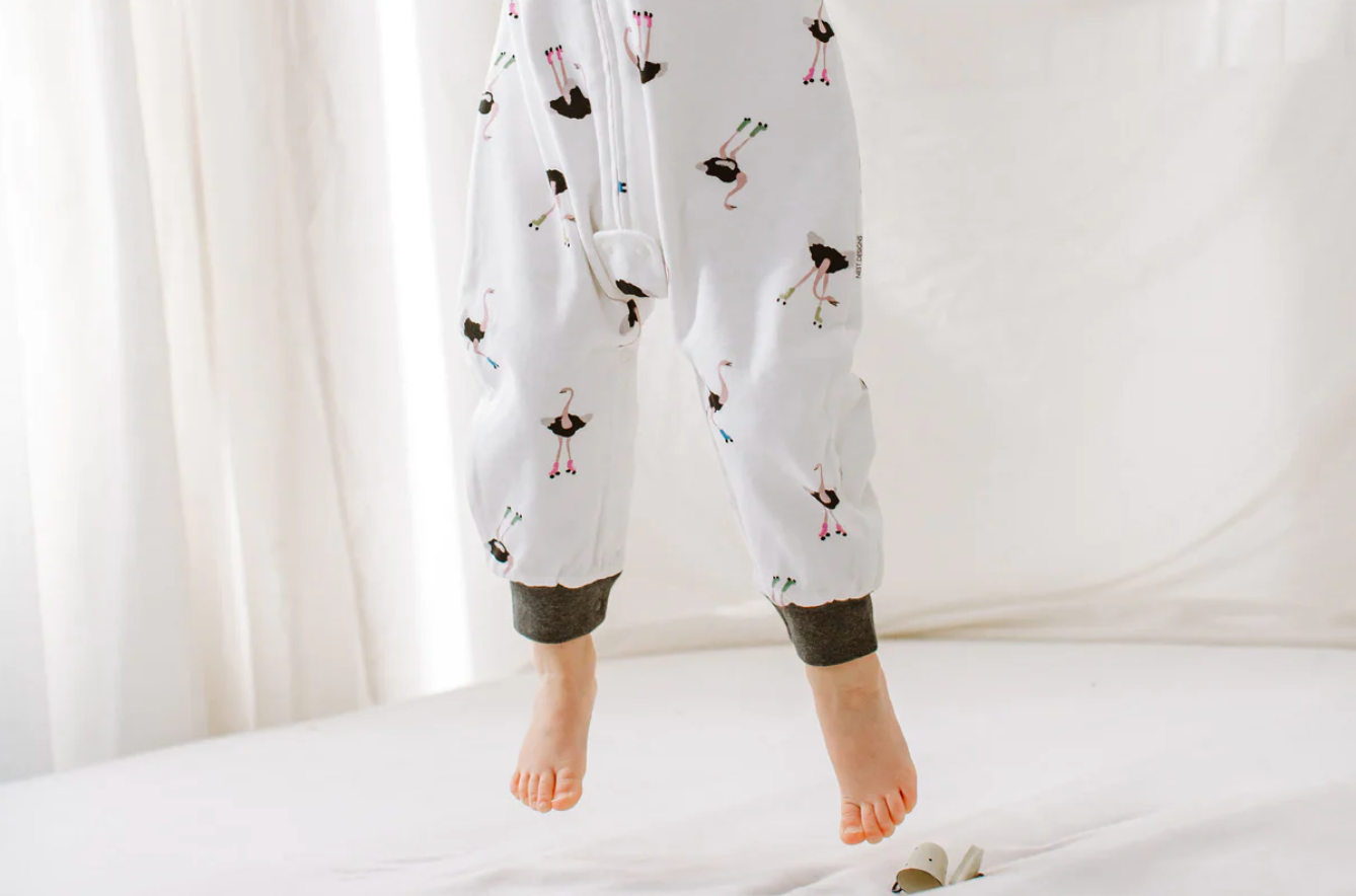 Long Sleeve Footed Sleep Bag 1.0 TOG (Organic Cotton) - Let's Roll!