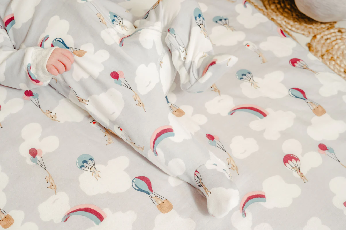 One-Piece Zip Footed Sleeper (Organic Cotton) - Meerkats Away!