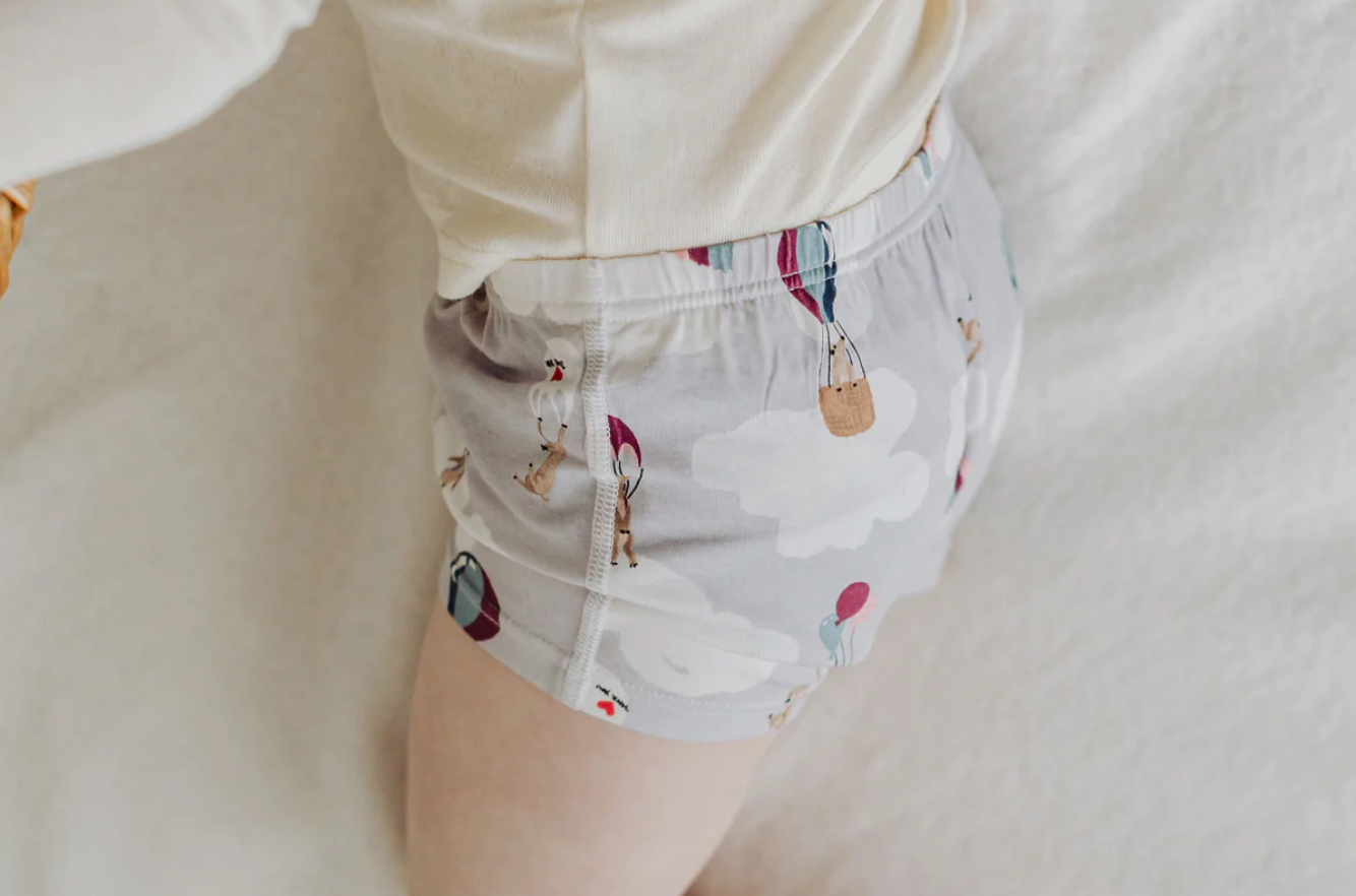 Girls Boy Short Underwear (Bamboo, 2 Pack) - Sahara Sky