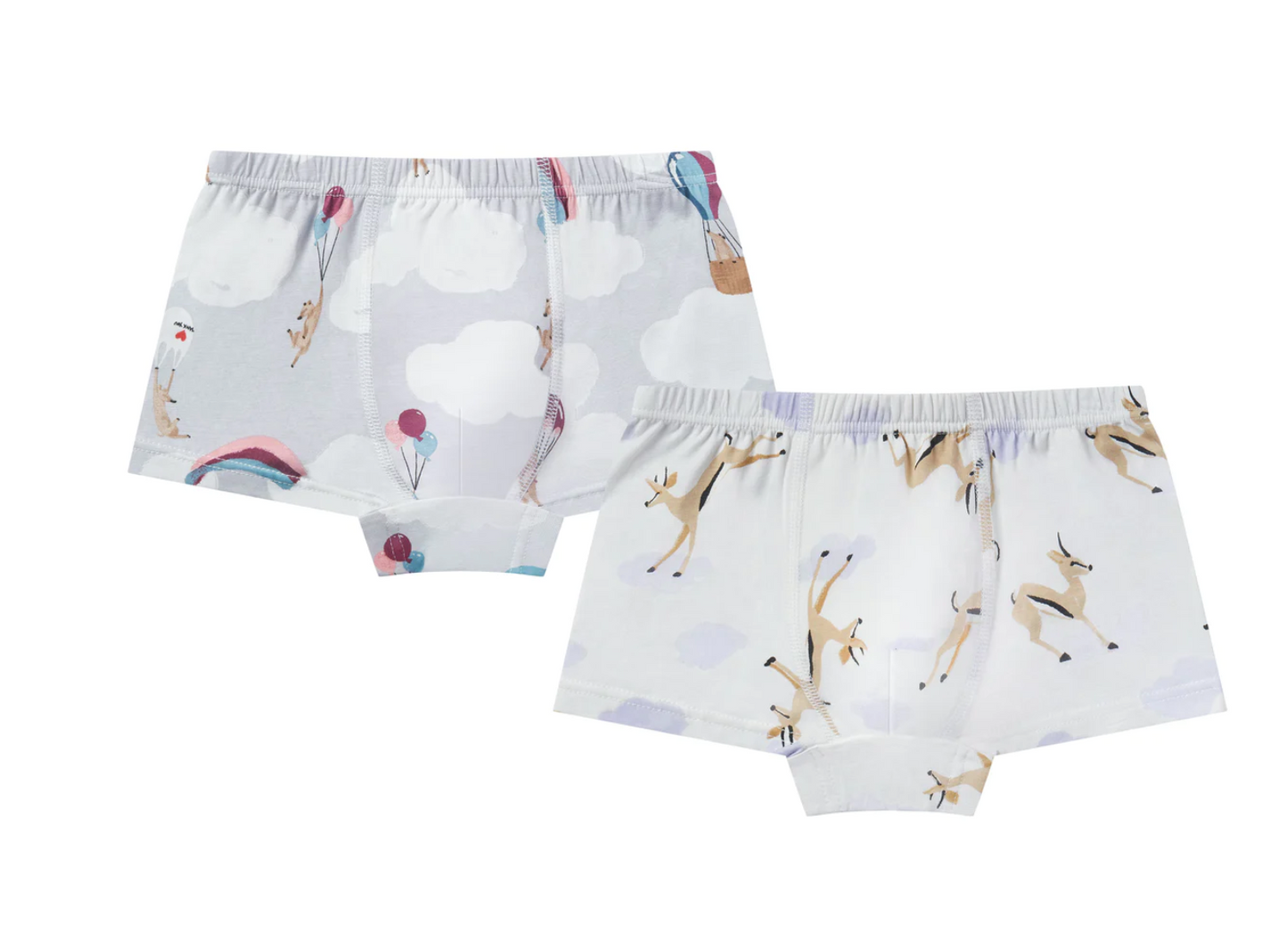 Boys Boxer Briefs Underwear (Bamboo, 2 Pack) - Sahara Sky