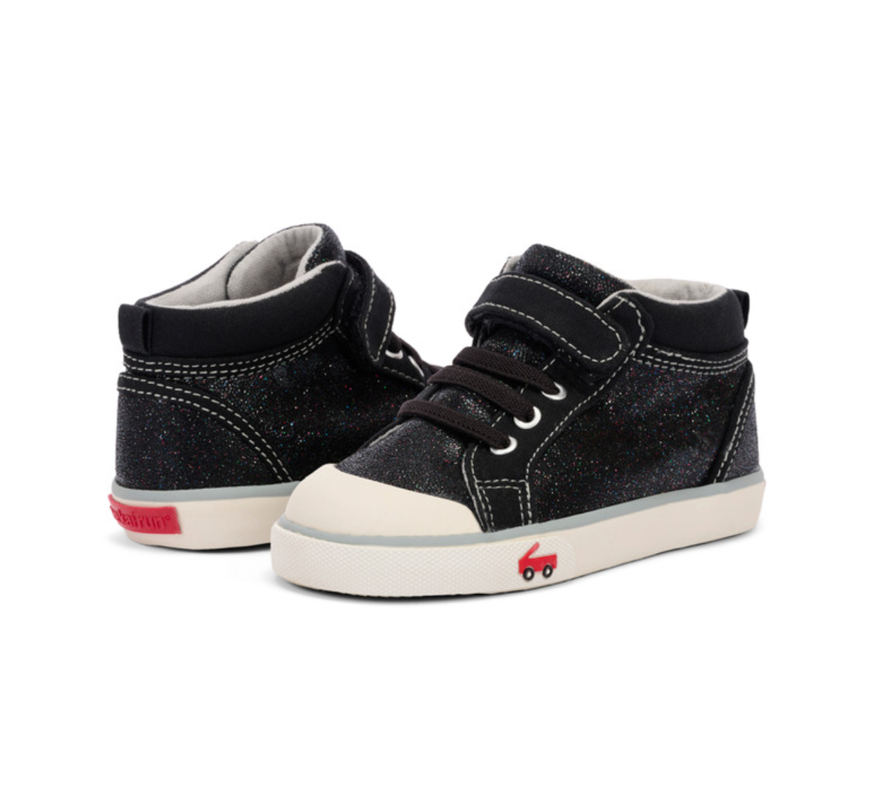 Peyton Black Glitter Leather