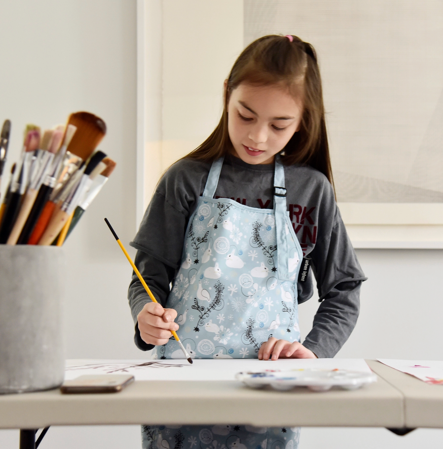 Little Helper Kids Apron, Washable Cotton/Poly - Poppies