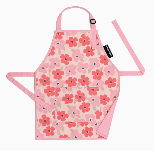 Little Helper Kids Apron, Washable Cotton/Poly - Poppies