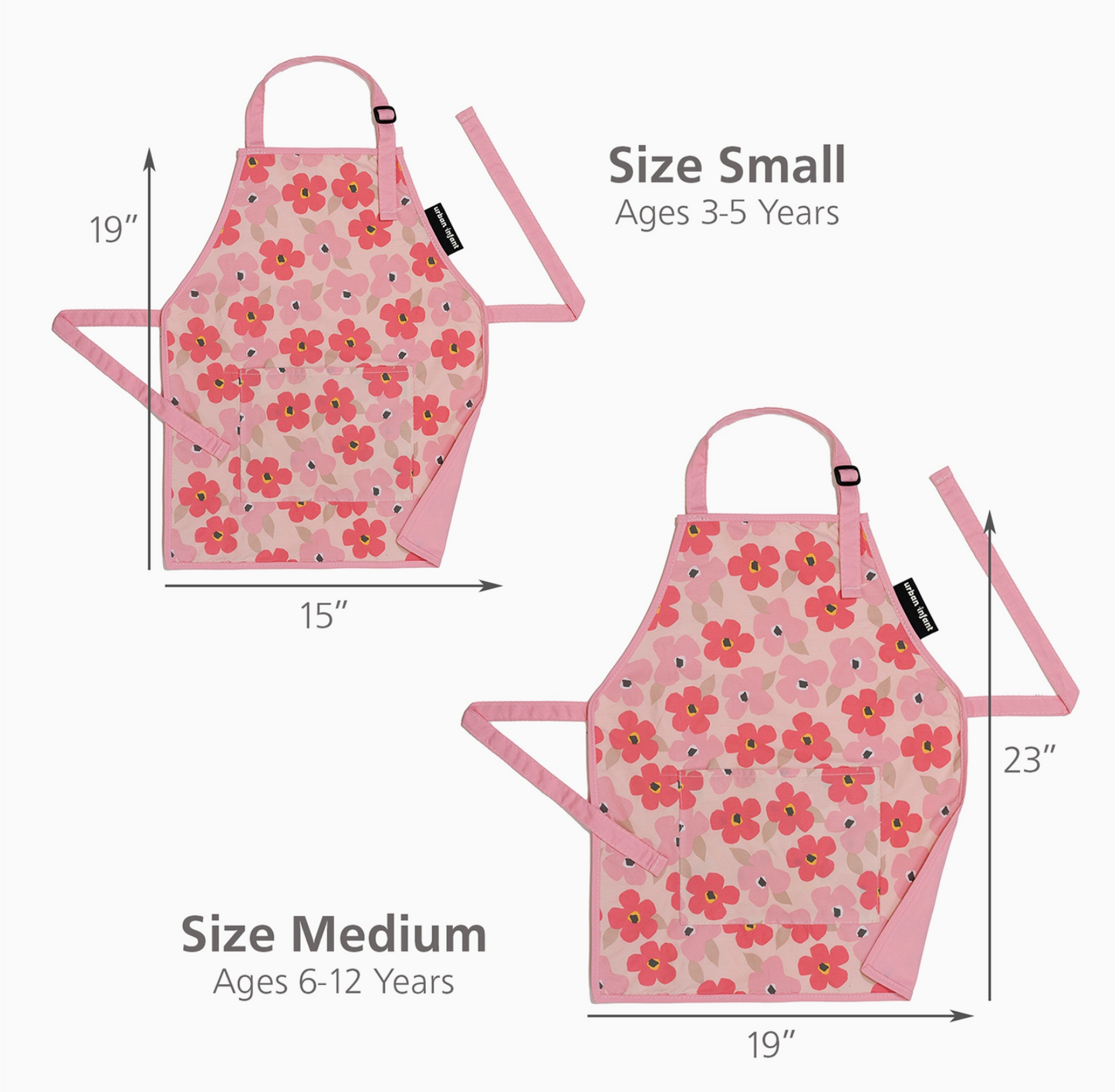Little Helper Kids Apron, Washable Cotton/Poly - Poppies