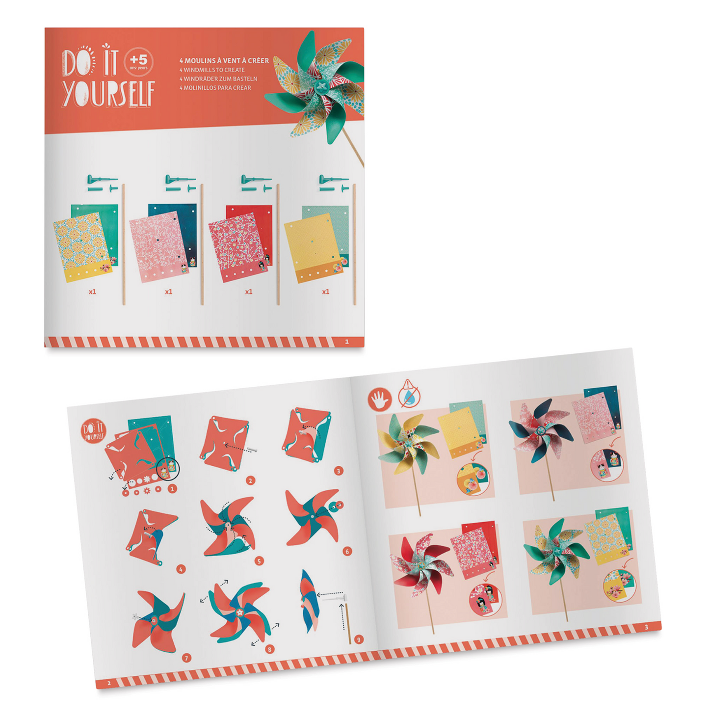 DJECO Sweet Windmills Pinwheels DIY Craft Kit