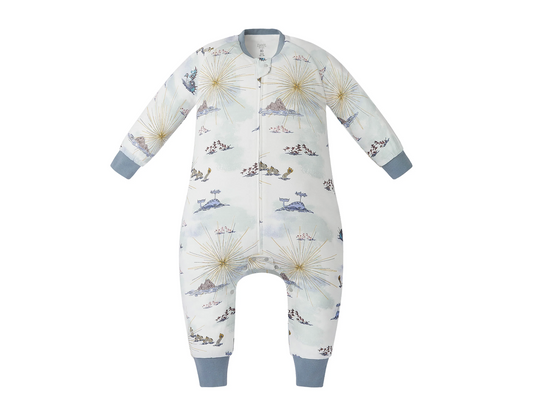 Long Sleeve Footed Sleep Bag 1.0 TOG (Organic Cotton) - Ocean Wonders