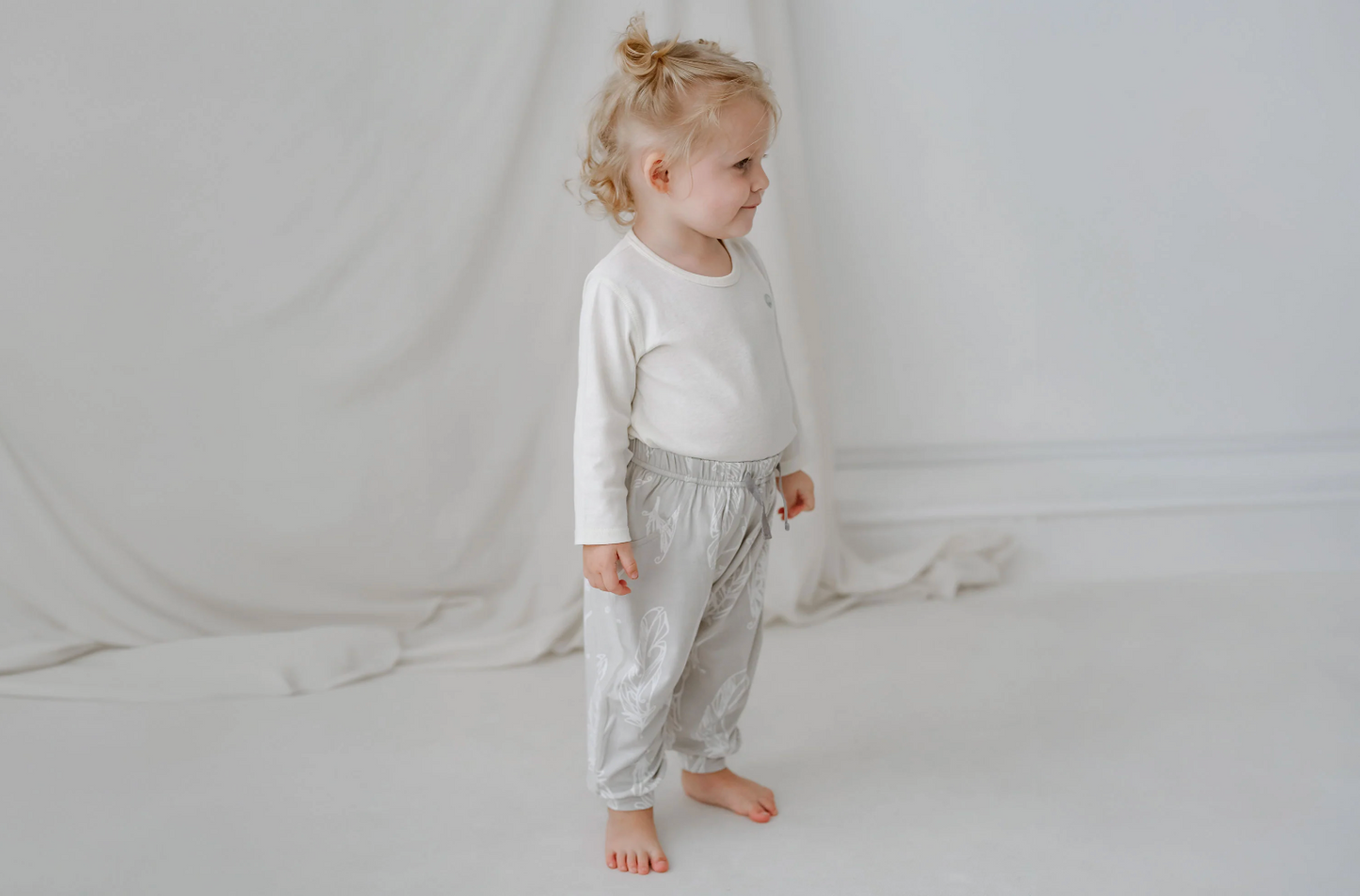 Harem Pants (Avocado Bamboo) - Feather Grey