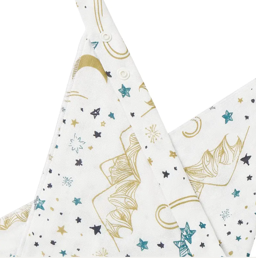 Bamboo Muslin Baby Bandana Bib Stars White