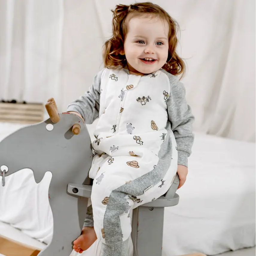 Bamboo Muslin Raglan Long Sleeve Footed Sleep Bag 2.5 TOG Safawhee!