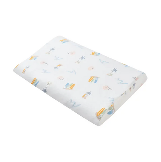 Bamboo Jersey Toddler Pillow with Pillowcase Pastel Waves