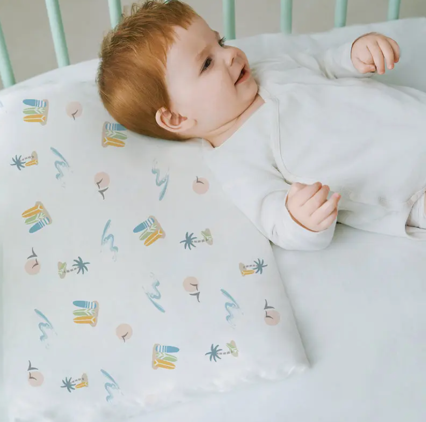 Bamboo Jersey Toddler Pillow with Pillowcase Pastel Waves