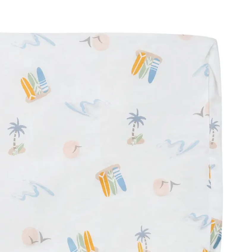 Bamboo Jersey Toddler Pillow with Pillowcase Pastel Waves