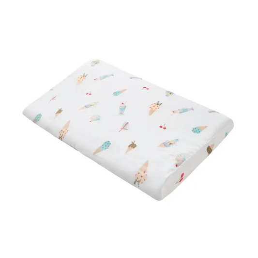 Bamboo Jersey Toddler Pillow with Pillowcase Ice Cream Summer