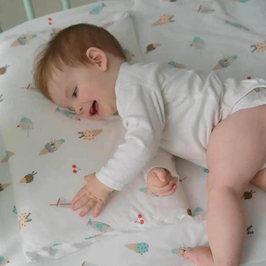 Bamboo Jersey Toddler Pillow with Pillowcase Ice Cream Summer