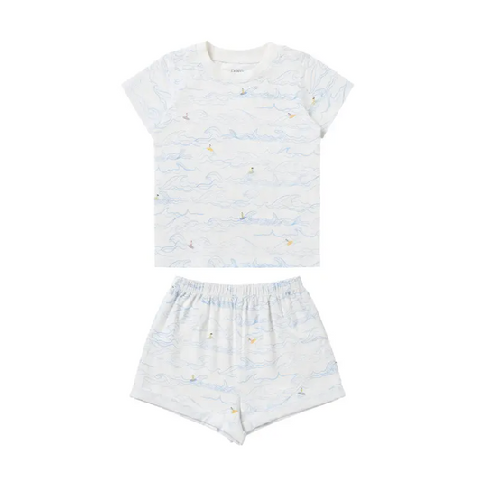 Avocado Bamboo Short Sleeve Two-Piece PJ Set Surf's Up