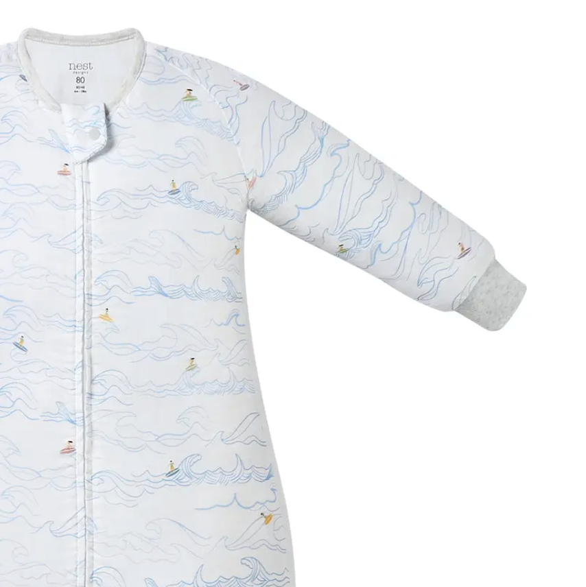 Bamboo Long Sleeve Footed Sleep Bag 0.6 TOG Surf's Up