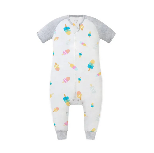 Bamboo Pima Raglan Short Sleeve Footed Sleep Bag 0.6 TOG Summer Pops