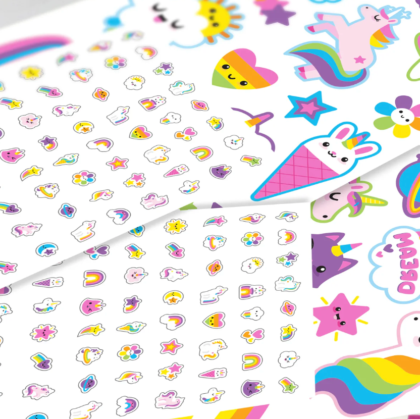 Tattoo-Palooza Temporary Tattoos & Nail Stickers - Unicorns & Rainbows