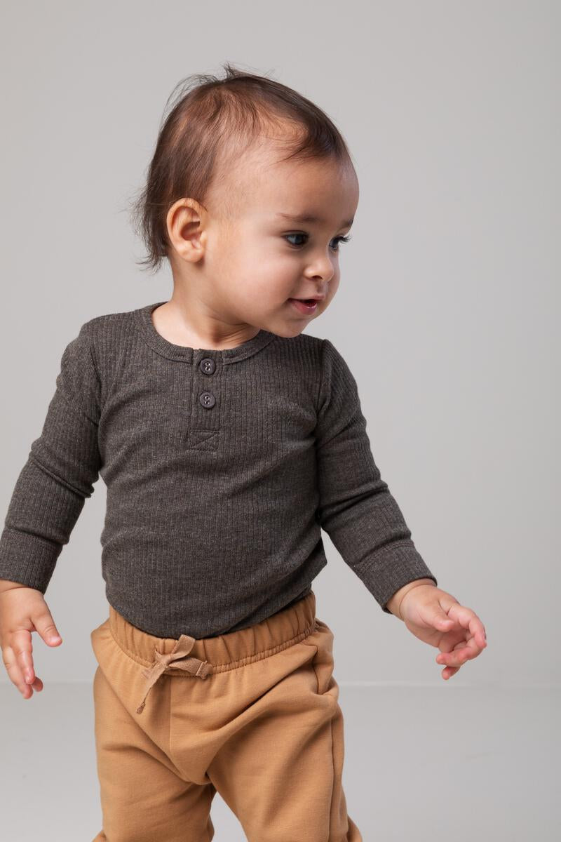 MarMar Long Sleeve Henley - Coffee Mel.