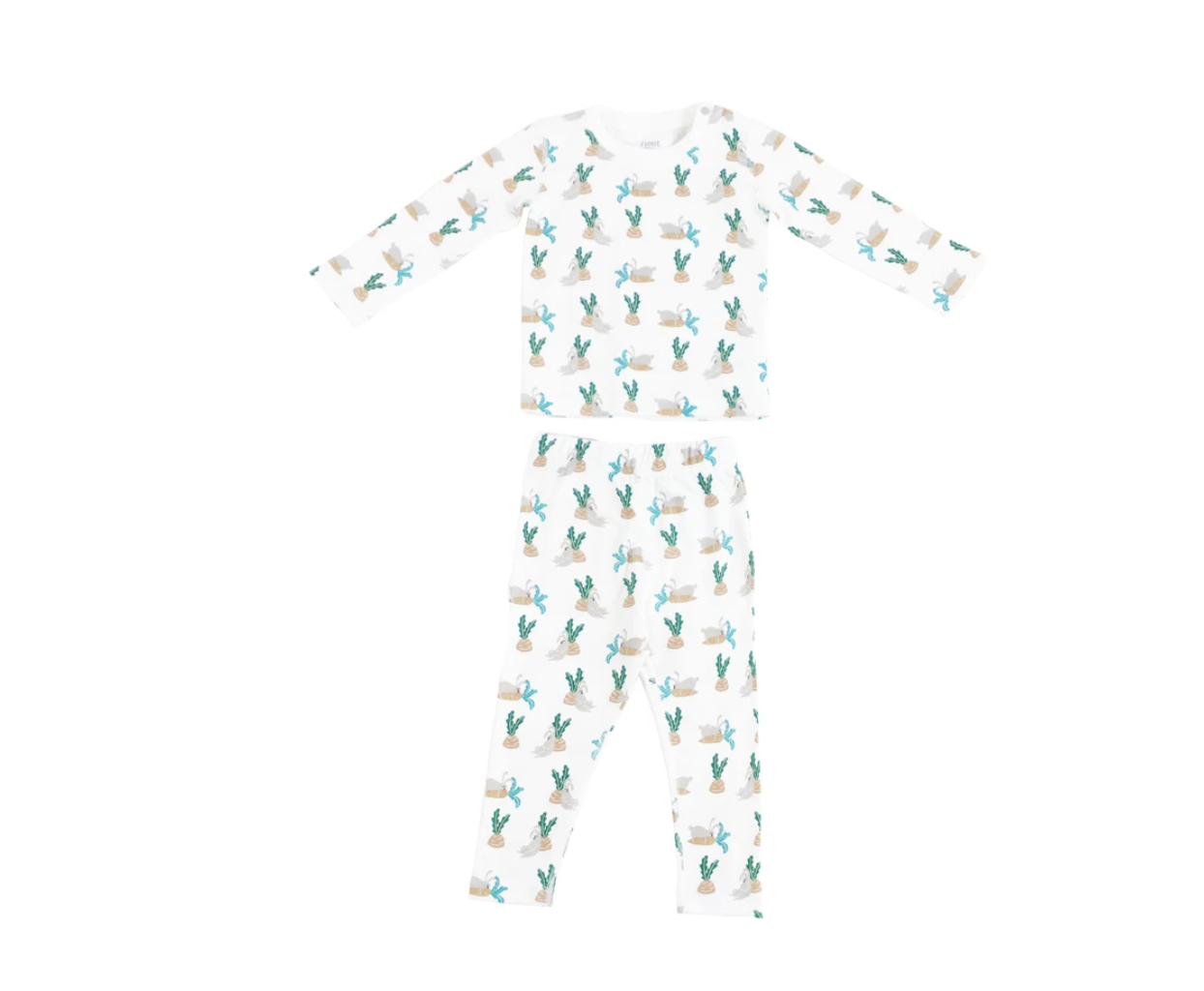 Organic Cotton Two-Piece PJ Set - Lazy Rabbits (12-18M Only)