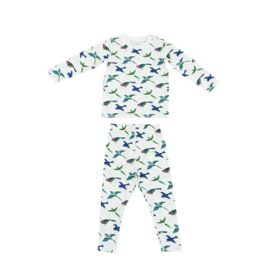 Bamboo Jersey Long Sleeve PJ Set - Eric Carle Blue Birds
