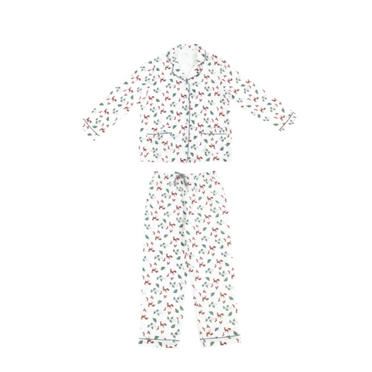 Women's Bamboo Long Sleeve Button-up Pj Set - Fox Tots (L Only)