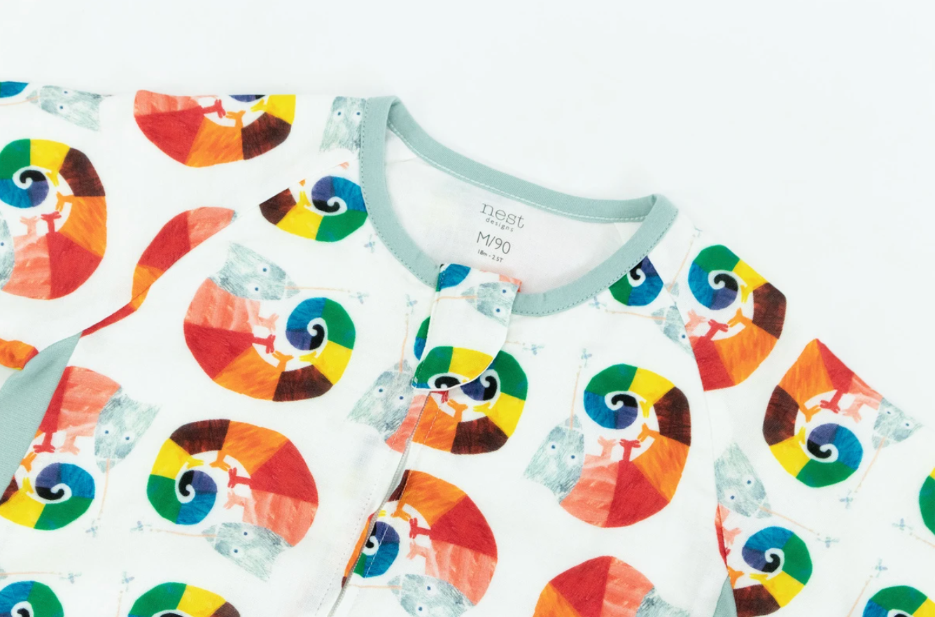Bamboo Long Sleeve Sleep Suit 0.6 TOG - Eric Carle The Mixed-Up Chameleon (6-18M Only)