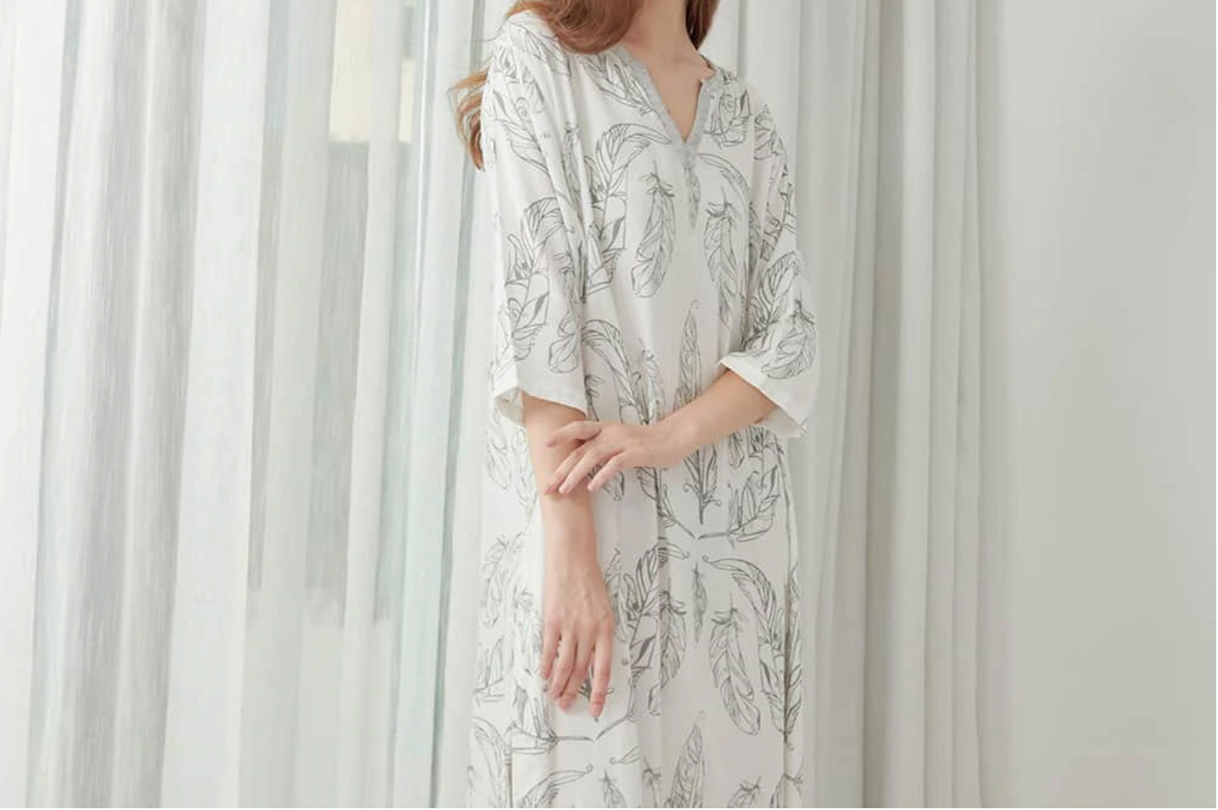 Women's Bamboo Sleeping Tunic - Feather White