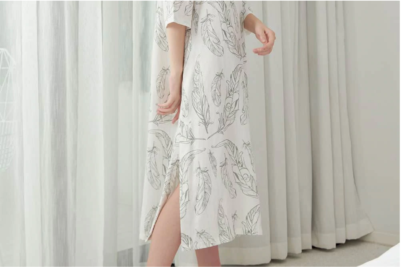 Women's Bamboo Sleeping Tunic - Feather White