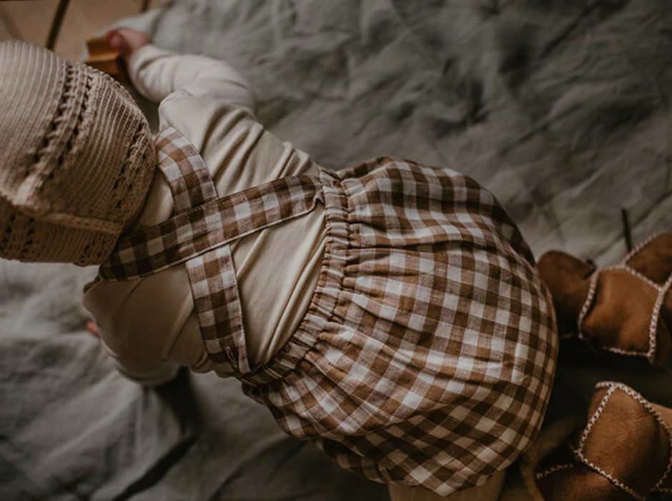 The Gingham Overall Romper
