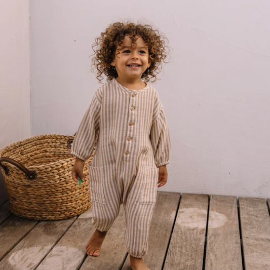 Studio Boheme BIG PAPI STRIPED JUMPSUIT Biscuit Stripes