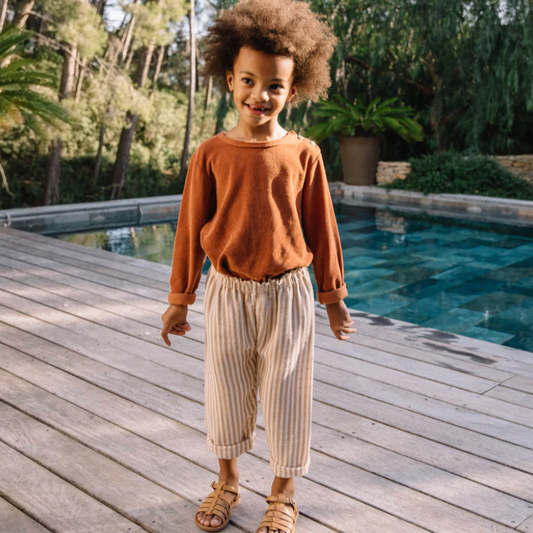 Studio Boheme STRIPED COUSIN TROUSERS Biscuit Stripes