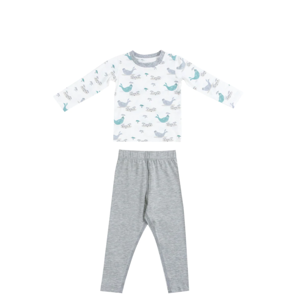 Bamboo Jersey Two-Piece Long Sleeve PJ Set - Basking Buddies
