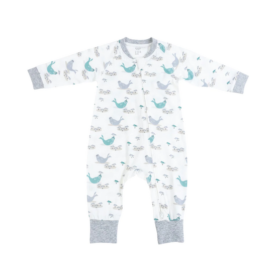 Bamboo Jersey One-Piece Zip Footless Sleeper - Basking Buddies