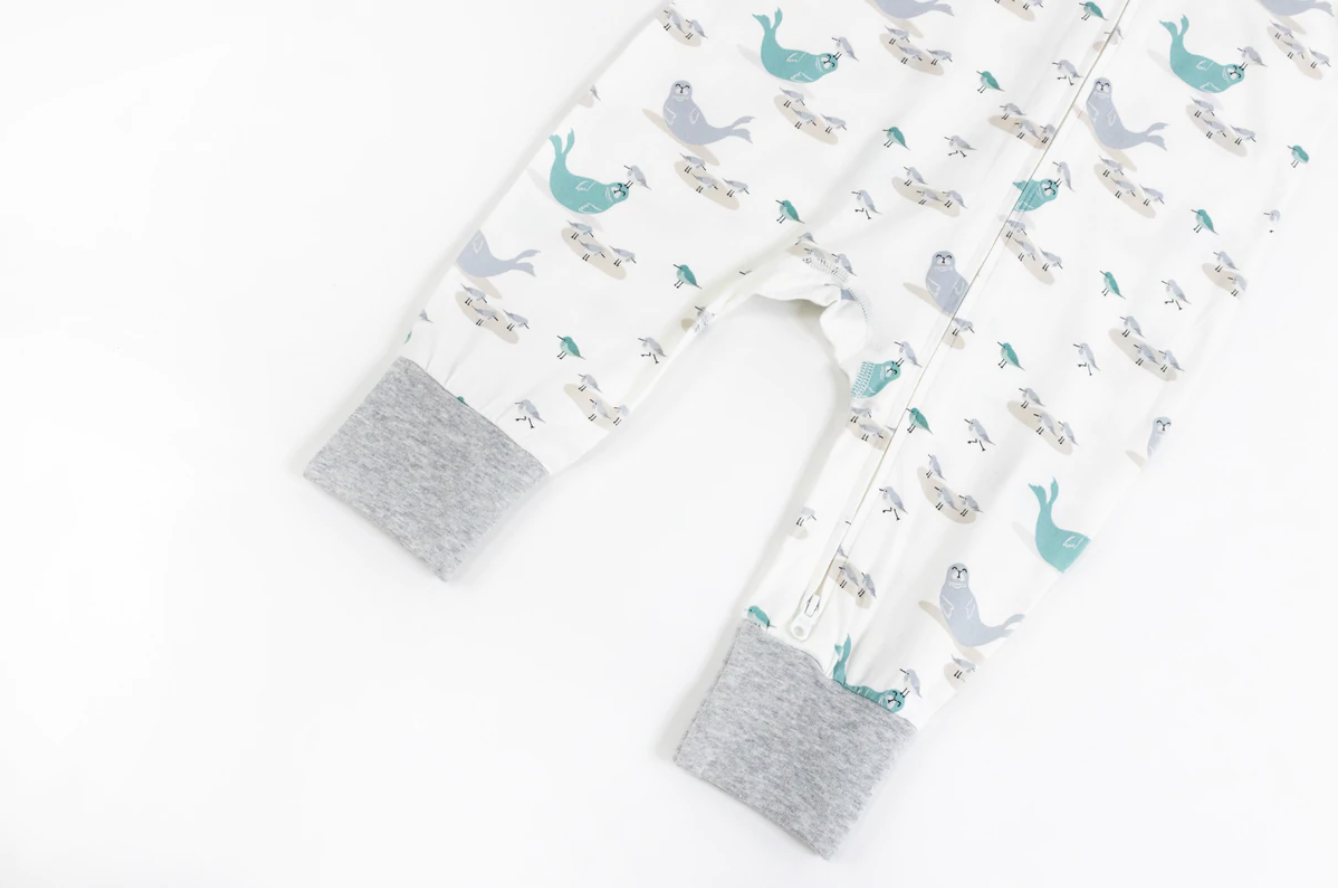 Bamboo Jersey One-Piece Zip Footless Sleeper - Basking Buddies