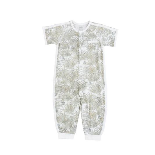 Bamboo Pima Short Sleeve Romper - Seagulls & Seagrass