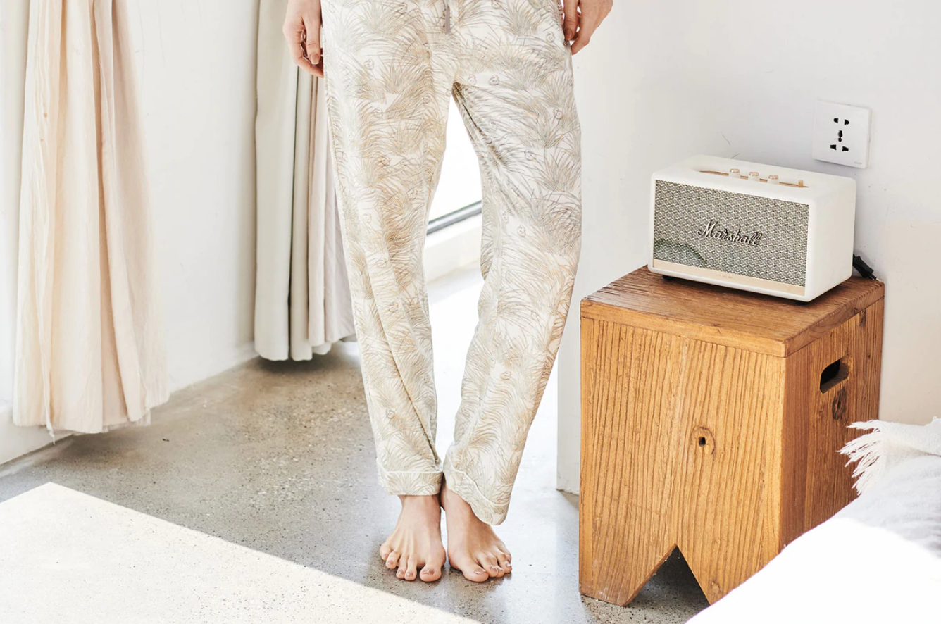 Women's Bamboo Jersey Short Sleeve Button-up PJ Set - Seagulls & Seagrass