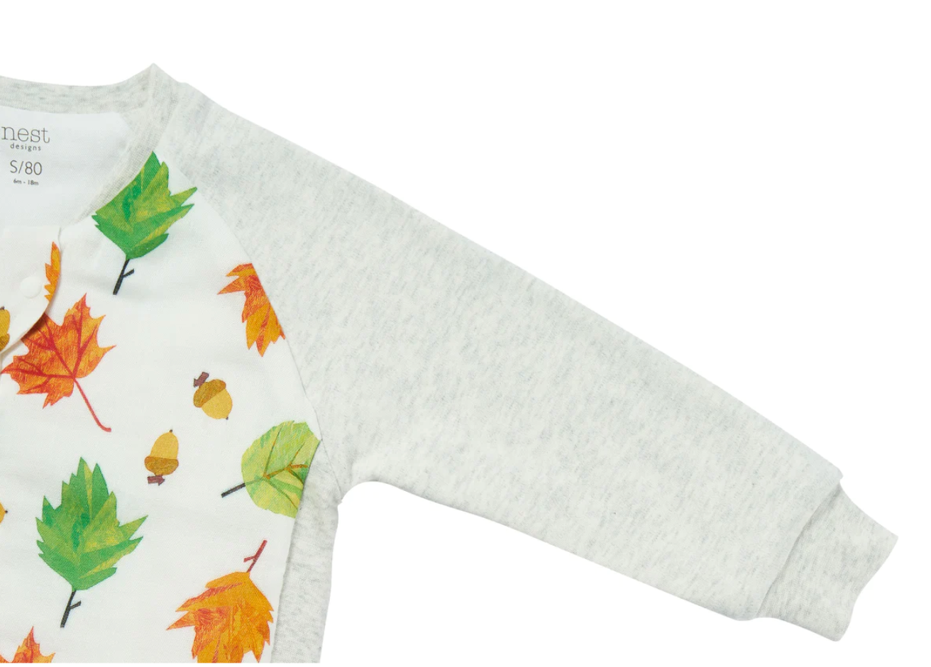 Raglan Bamboo Cozy Footed Sleep Bag 2.5 TOG - Eric Carle Autumn Leaves