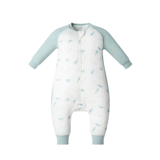 Raglan Bamboo Long Sleeve Footed Sleep Bag 2.5 TOG - Baby Beluga