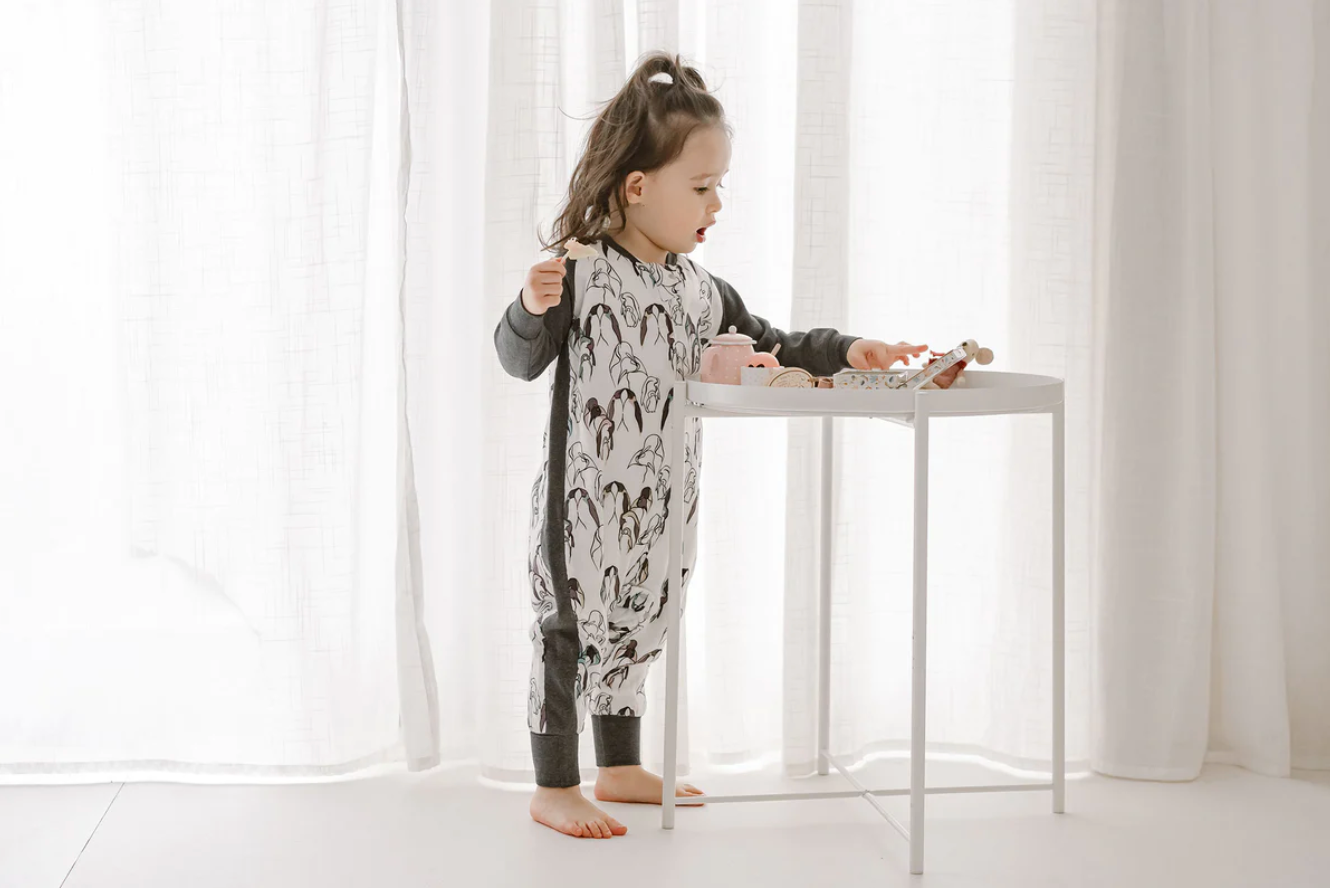 Bamboo Long Sleeve Footed Sleep Bag 1.0 TOG - Penguin Love