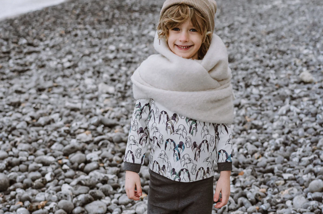 Organic Cotton Two-Piece Long Sleeve PJ Set - Penguin Love