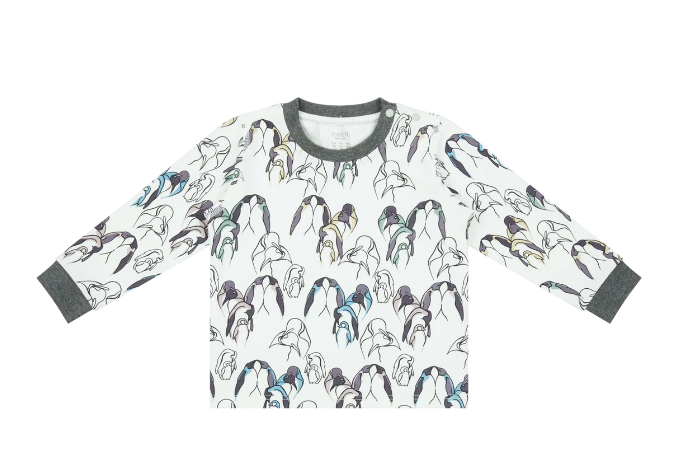 Organic Cotton Two-Piece Long Sleeve PJ Set - Penguin Love