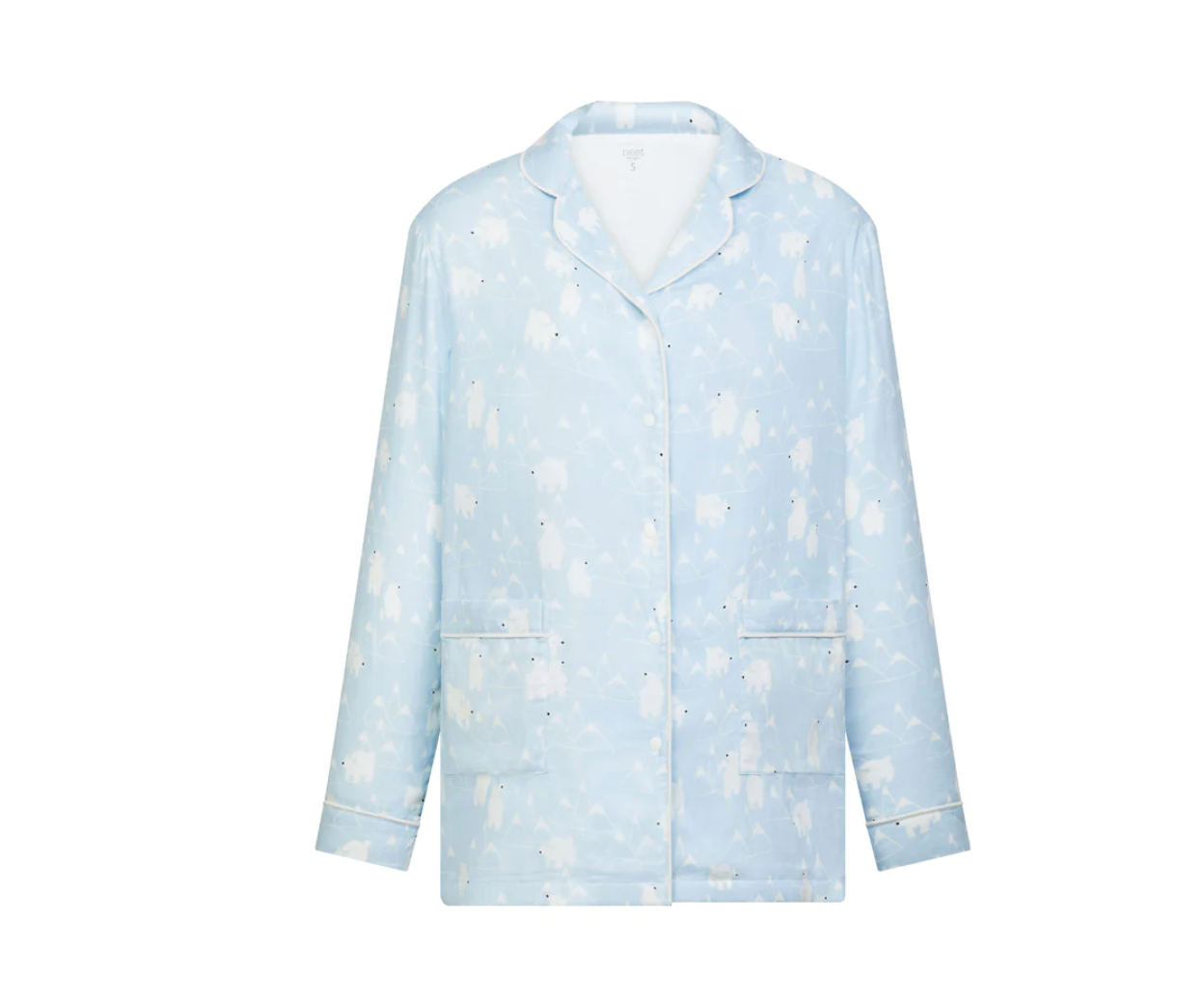 Women's Bamboo Long sleeve Button-up PJ Set - Snowy Peaks