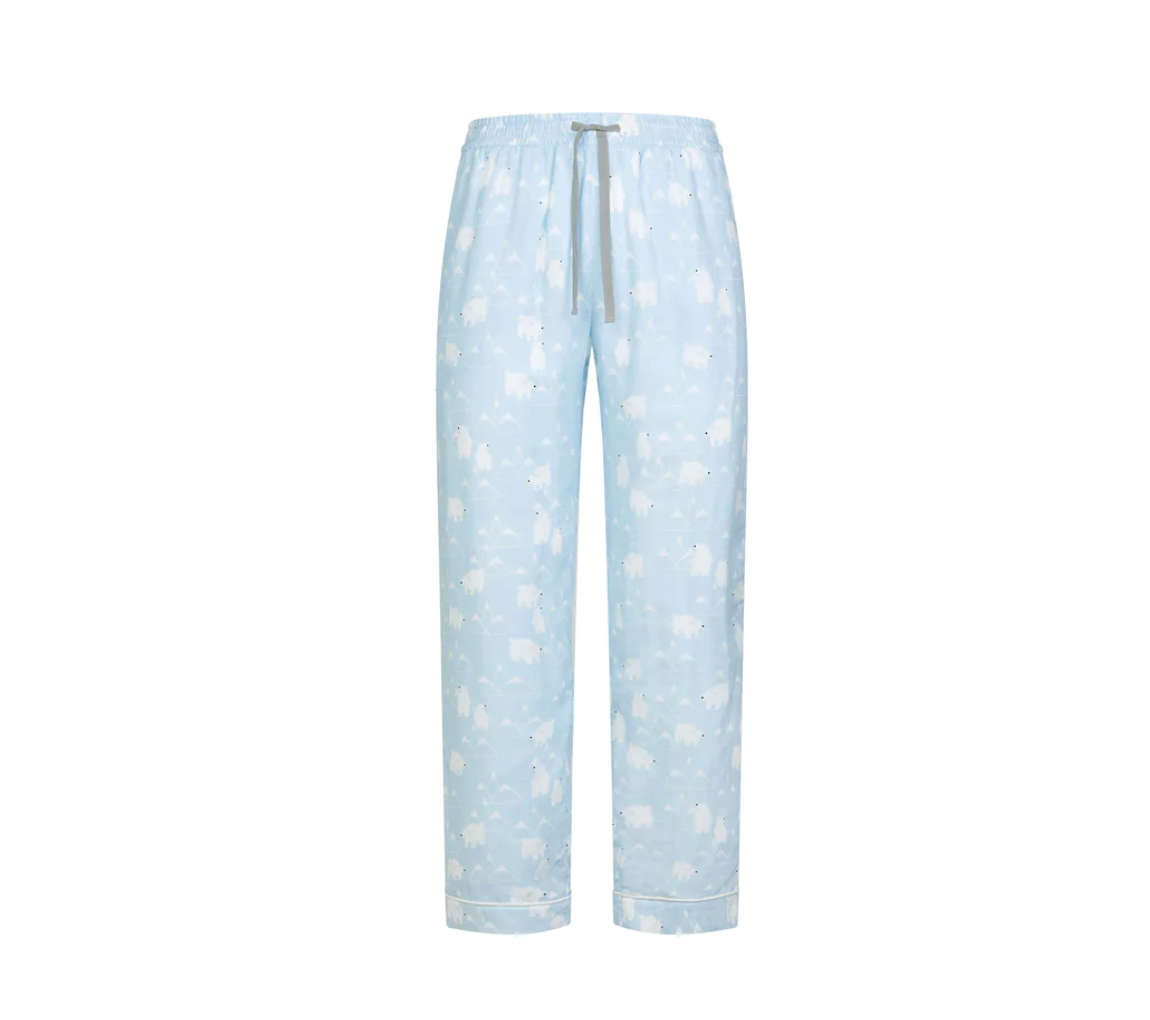 Women's Bamboo Long sleeve Button-up PJ Set - Snowy Peaks