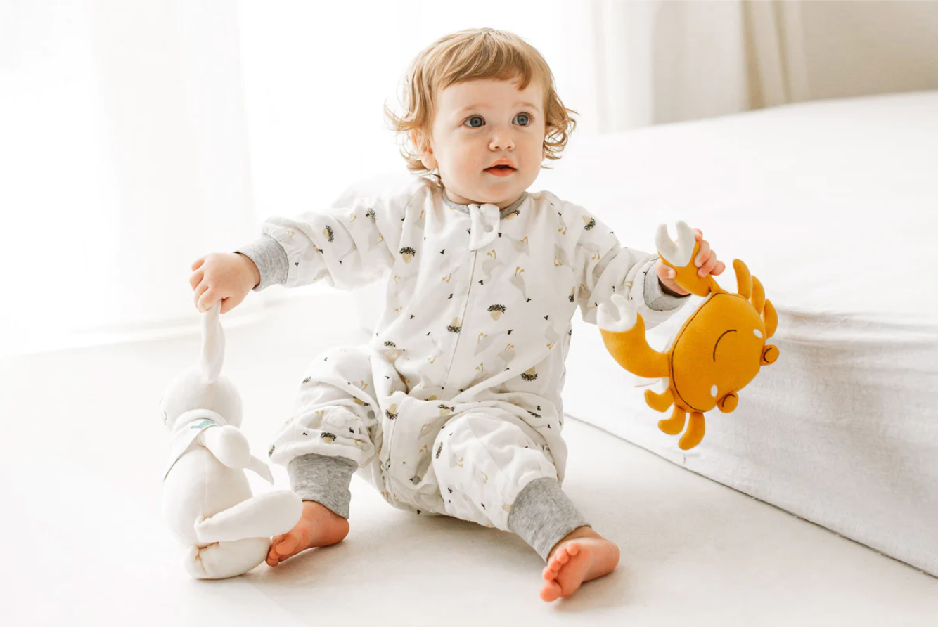Bamboo Pima Long Sleeve Footed Sleep Bag 0.6 TOG - The Goose & The Golden Egg