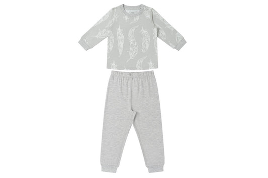Bamboo Avocado Jersey Two-Piece Long Sleeve Play Set - Feather Grey